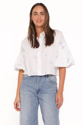 Luneth Button Up Blouse - White