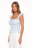 Melissa Peplum Top - Pale Blue