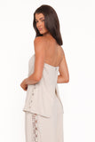 Rosemarie Strapless Top - Beige Lace