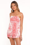 Rosemarie Strapless Top - Rose Tile