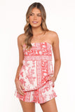 Rosemarie Strapless Top - Rose Tile