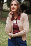 Searie Ribbed Cardigan Top - Warm Sand