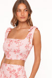Tyler Tie Shoulder Top - Rose Pink Floral