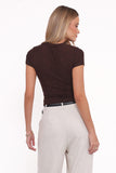 Vivian Mesh Tee - Brown