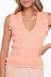 Xenia Smocked Top - Peach