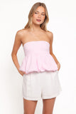 Yvanna Bubble Hem Top - Pink