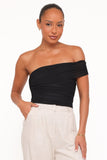 Zachary One Shoulder Top - Black