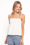 Zephyra Baby Doll Top - White