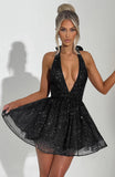 Pippa Mini Dress - Black Sparkle