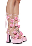Rosey Pixie Queen Platform Heels - Pink
