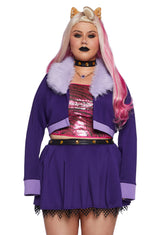 Plus Werewolf High School Student Costume And Wig Set