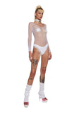 Supernova Party Fishnet Bodysuit - White