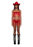 Rave Rodeo Cowgirl Costume - Red