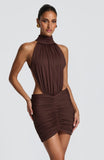 Thekla Mini Dress - Plum Brown