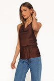 Brenn Halterneck Top - Chocolate Brown