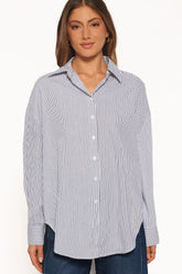 Elva Oversized Shirt - Black Stripe