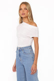 Jacki Asymmetric Top - White