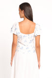 Laeriel Flutter Sleeve Top - Cream Floral