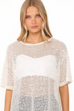 Nadine Sheer Tee Top - Cream