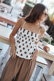 Yvaine Babydoll Top - Brown Polka Dot
