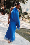 Zarni Halter Top - Lapis Blue
