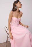 Trendyol Pink A-Line Poplin Woven Midi Dress