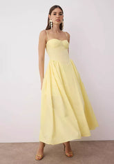 Trendyol Yellow A-Line Poplin Woven Midi Dress