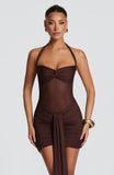 Vixen Mini Dress - Plum Brown