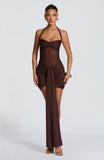 Vixen Mini Dress - Plum Brown