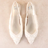 Rumi Beaded White Flat Shoe