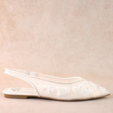 Rumi Beaded White Flat Shoe