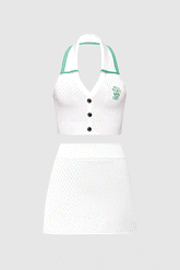 Riviera Jacquard Knit Polo Tank Top & Riviera Jacquard Knit Skirt