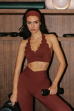 V-Cut Scallop Halter Bra