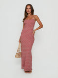 Avienna Maxi Dress Pink Check