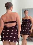 Phillipa Mini Dress Plum / Pink Polka Dot Curve