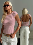 Drives Me Crazy Backless Top Red Stripe