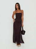 Adriannah Halter Ruched Maxi Dress Plum
