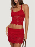 Gianna Lace Skort Red