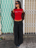 Ramos Low Rise Wide Leg Denim Jeans Washed Black Petite