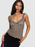Zayliah Frill Detail Top Wine Check