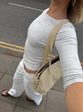 Elaia 3/4 Sleeve Top Grey Marle