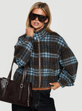 Ellissa Bomber Jacket Blue Check