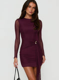 Dreww Long Sleeve Mini Dress Berry