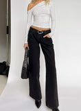 Ellanor Low Rise Straight Leg Jean Washed Black
