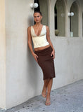 Baseline Rib Midi Skirt Chocolate