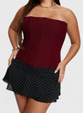 Sonsie Mini Skirt Black / White Polka Curve