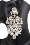 Geometric Rhinestone Dangle Earrings