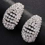 Rhinestone Tear Drop Hoop Earrings