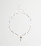 Chic Elegance Rhinestone And Pearl Necklace