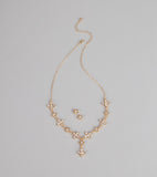 Petal Shimmer Rhinestone Jewelry Set